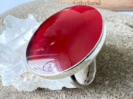 Vintage Silberring 925 Karneol XL handgefertigt Gr. 62