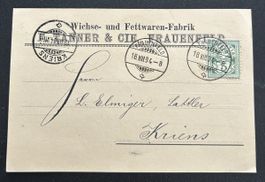 Postkarte mit Werbung Frauenfeld 