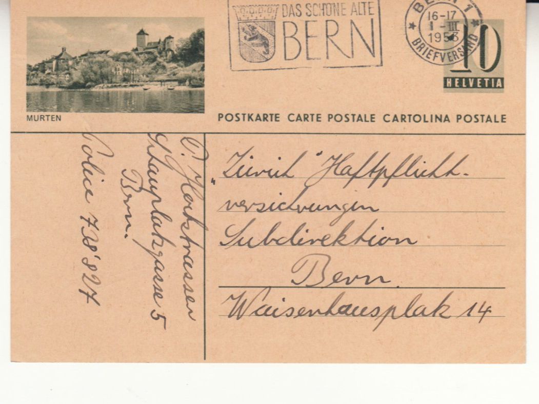 Alle Briefmarken: SGK 183.316 (Murten) mit ST Bern – Gebraucht aus Bürglen TG von StampGraf