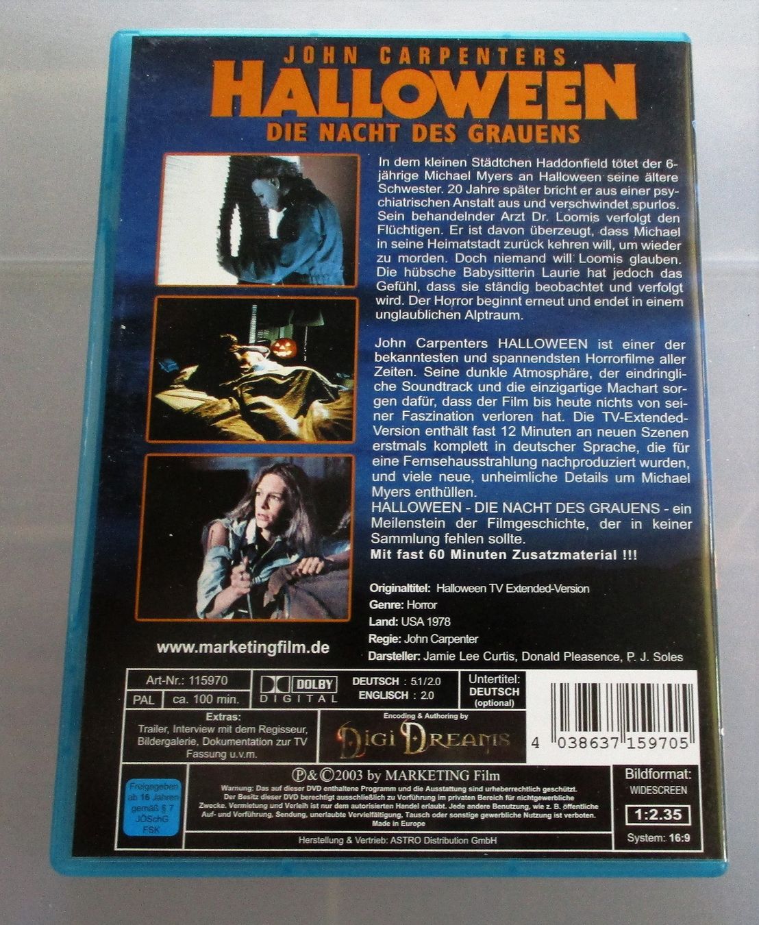 Tutti i DVDs: HALLOWEEN - John Carpenter TV Extended Version – Usato da Wattwil venduto da Muriel10 1