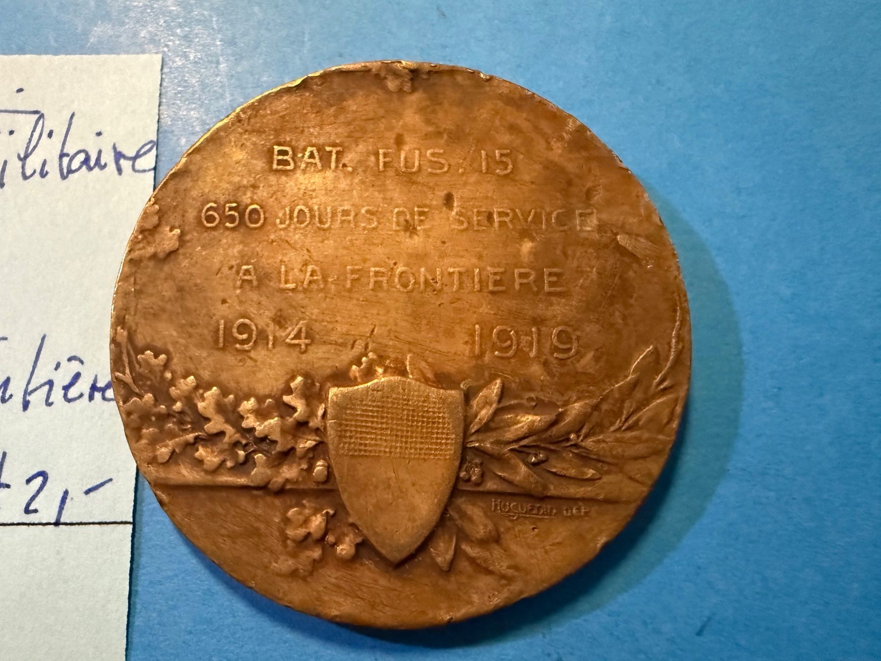 Medaglie: SUISSE : MEDAILLE MILITAIRE 1919 - Bronze – Usato da genève venduto da GEnumist 2