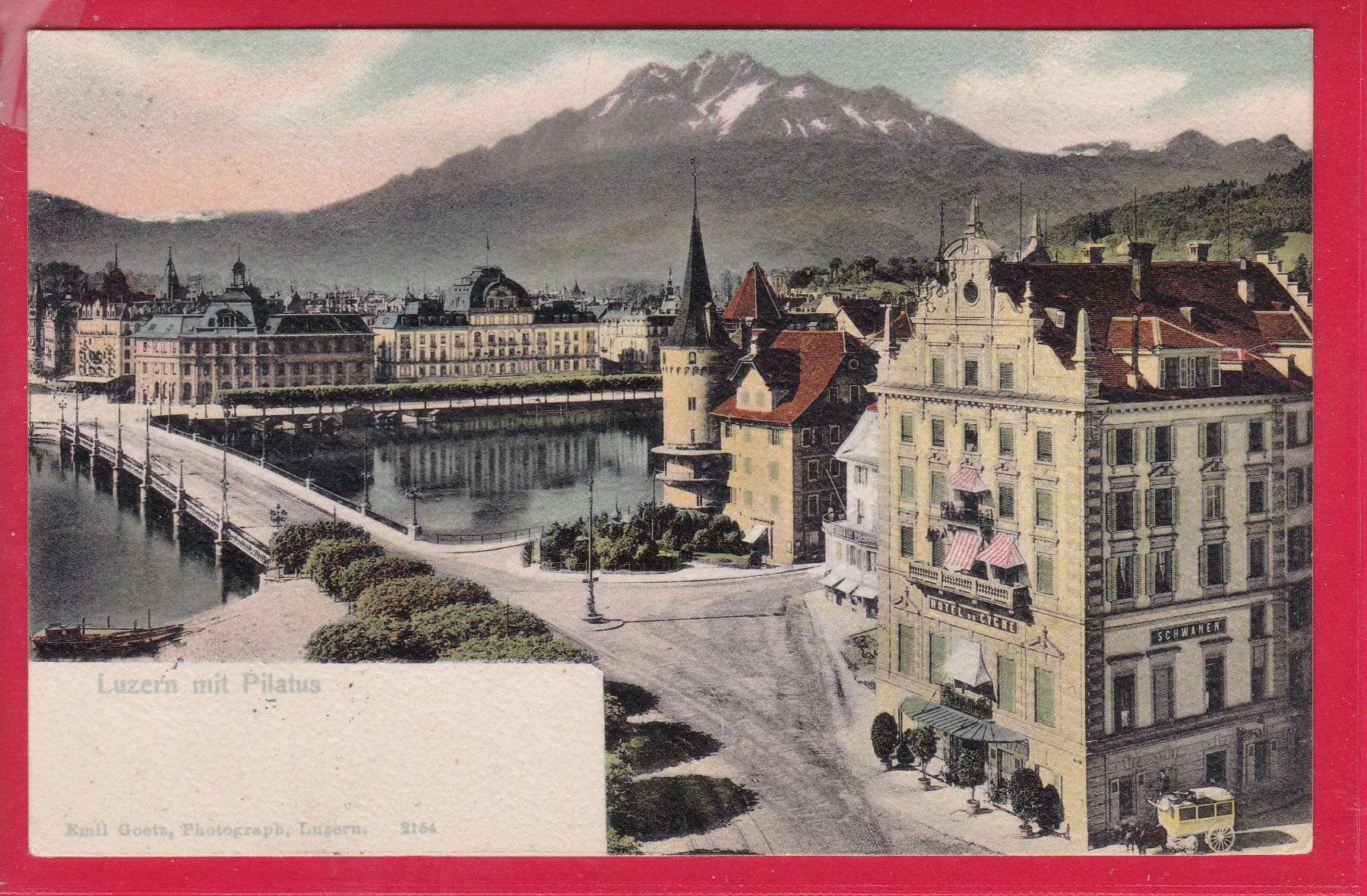 Ansichtskarten: LUZERN MIT PILATUS, 23.5.1906 – Gebraucht aus Oberrieden von Gebirgsstelze