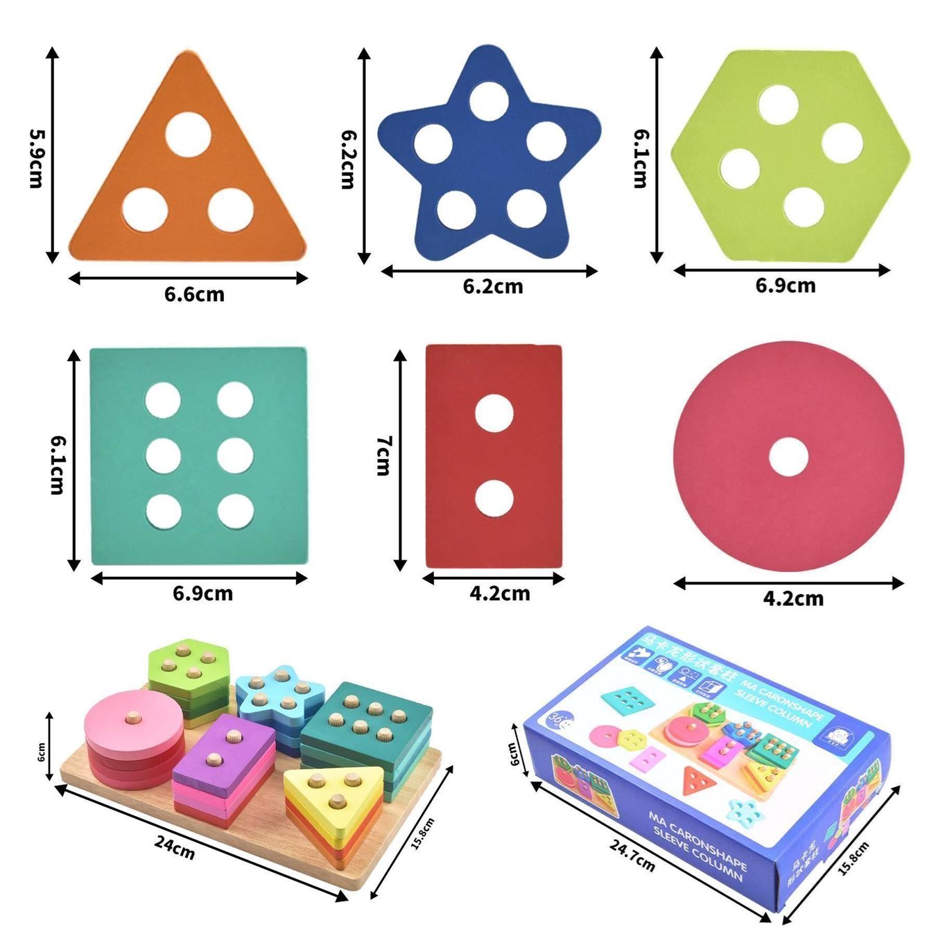 Giocattoli: 24pcs Holz Spielzeug Stapelspielzeug – Nuovo (secondo la descrizione) da Thun venduto da thunshop 4