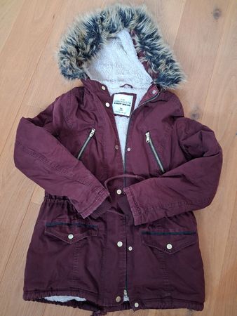 Damen Mädchen Parka Bordeaux Grösse 36 mit Kapuze gebraucht