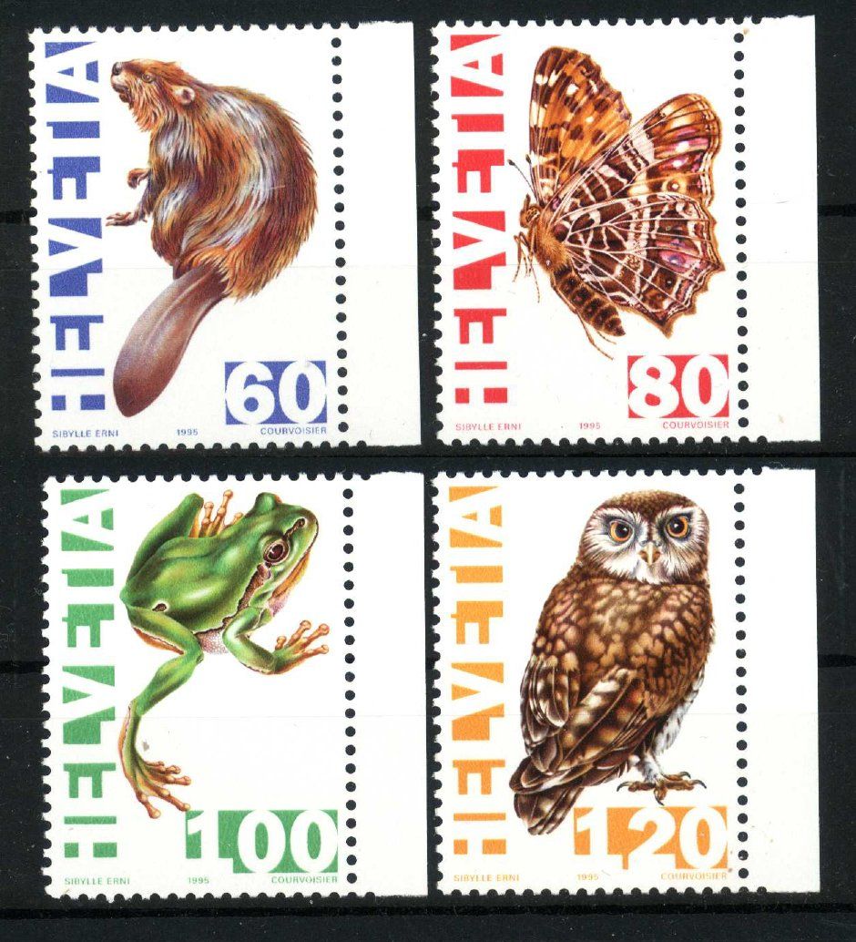 Tutti i francobolli: 1995, Bedrohte einheimische Tierarten ** – Usato da Willisau venduto da Vollstempel