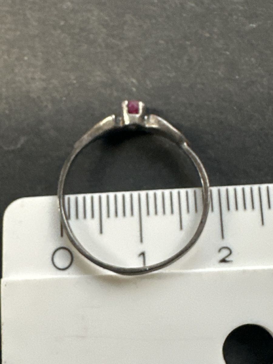 Anelli: Silberring mit rotem Stein 925er Silber – Usato da Berikon venduto da Rueegg4 1