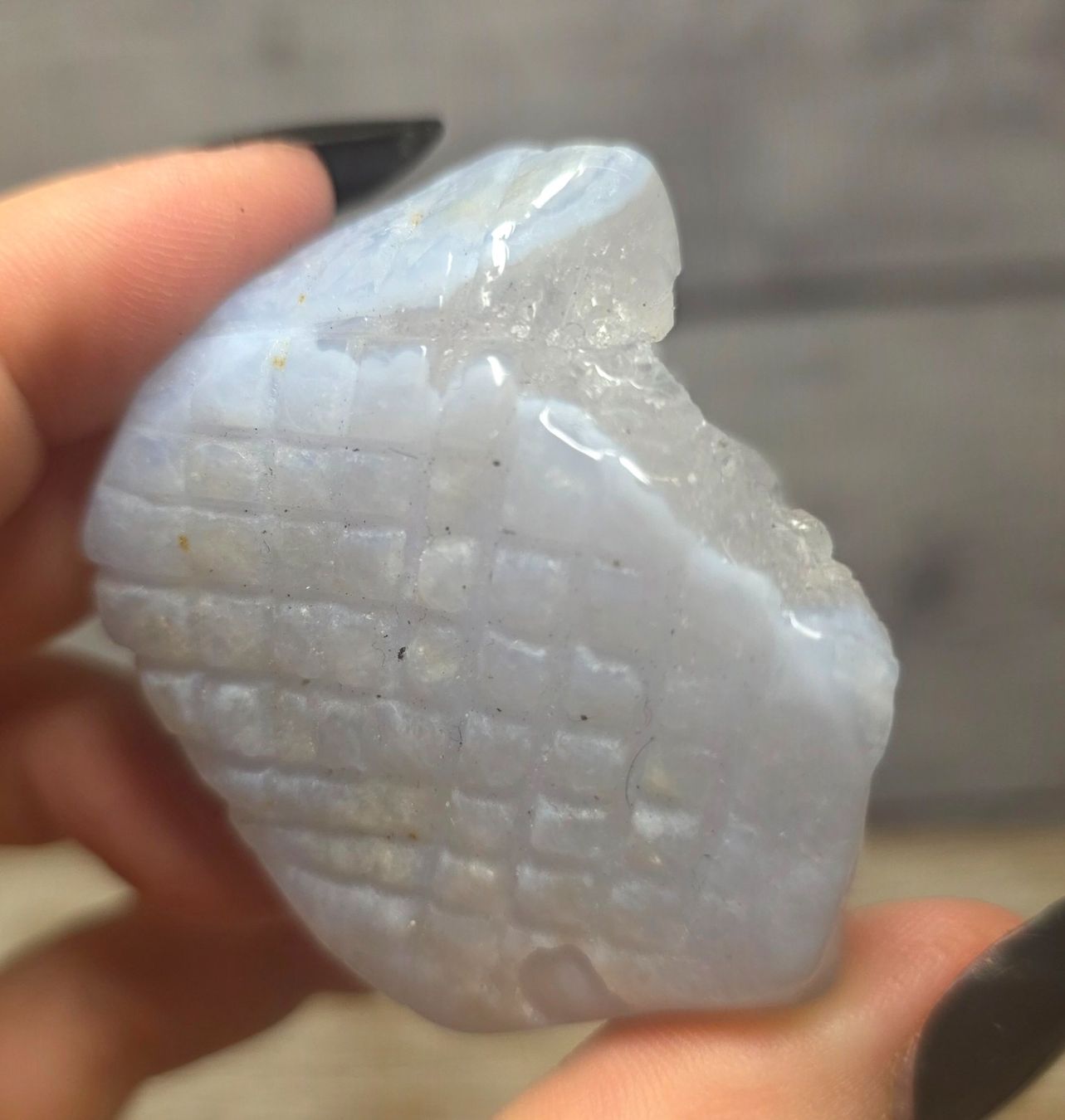 Minerali & Pietre curative: Blue lace Achat Schnitzerei 67g – Nuovo e nell'imballaggio originale da Matzingen venduto da Shay_Crystalz 1
