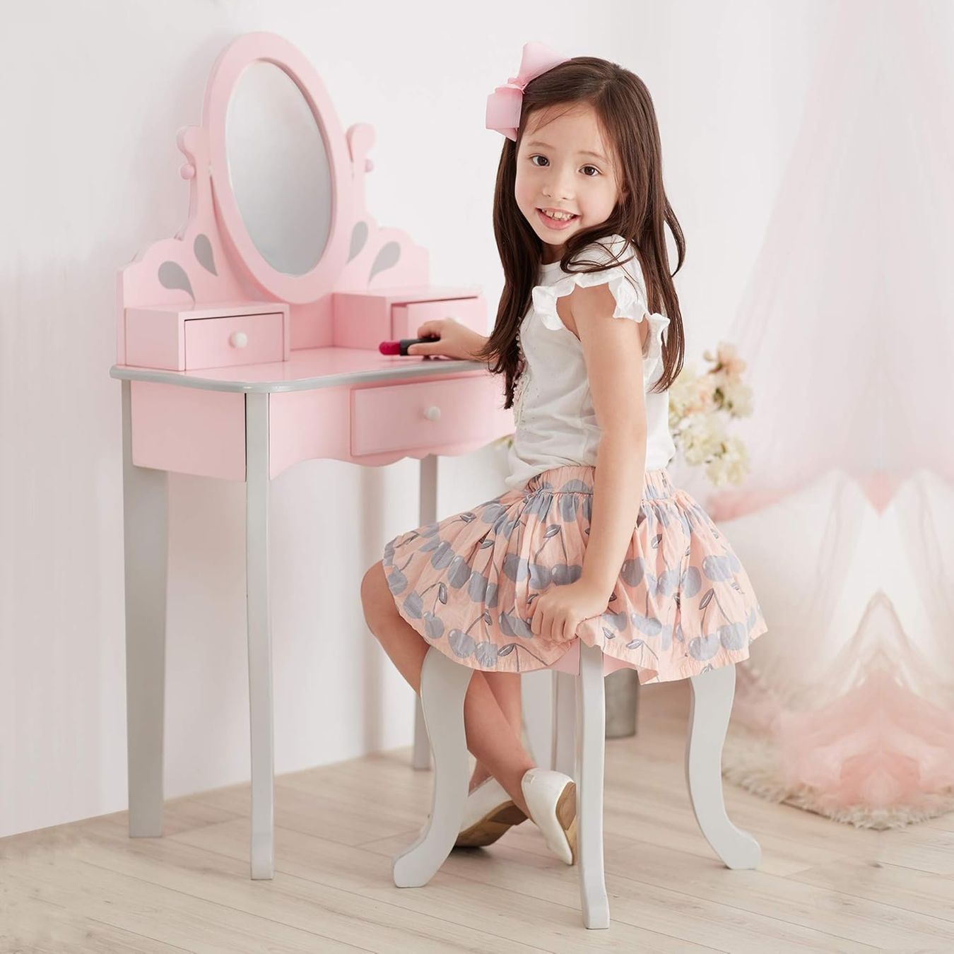 Tavoli da trucco: Kinder Schminktisch mit Spiegel & Hocker rosa – Nuovo e nell'imballaggio originale da Dietikon venduto da Abverkauf10 5