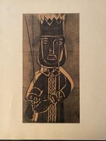 Original Holzschnitt "König" - Rarität für Sammler!