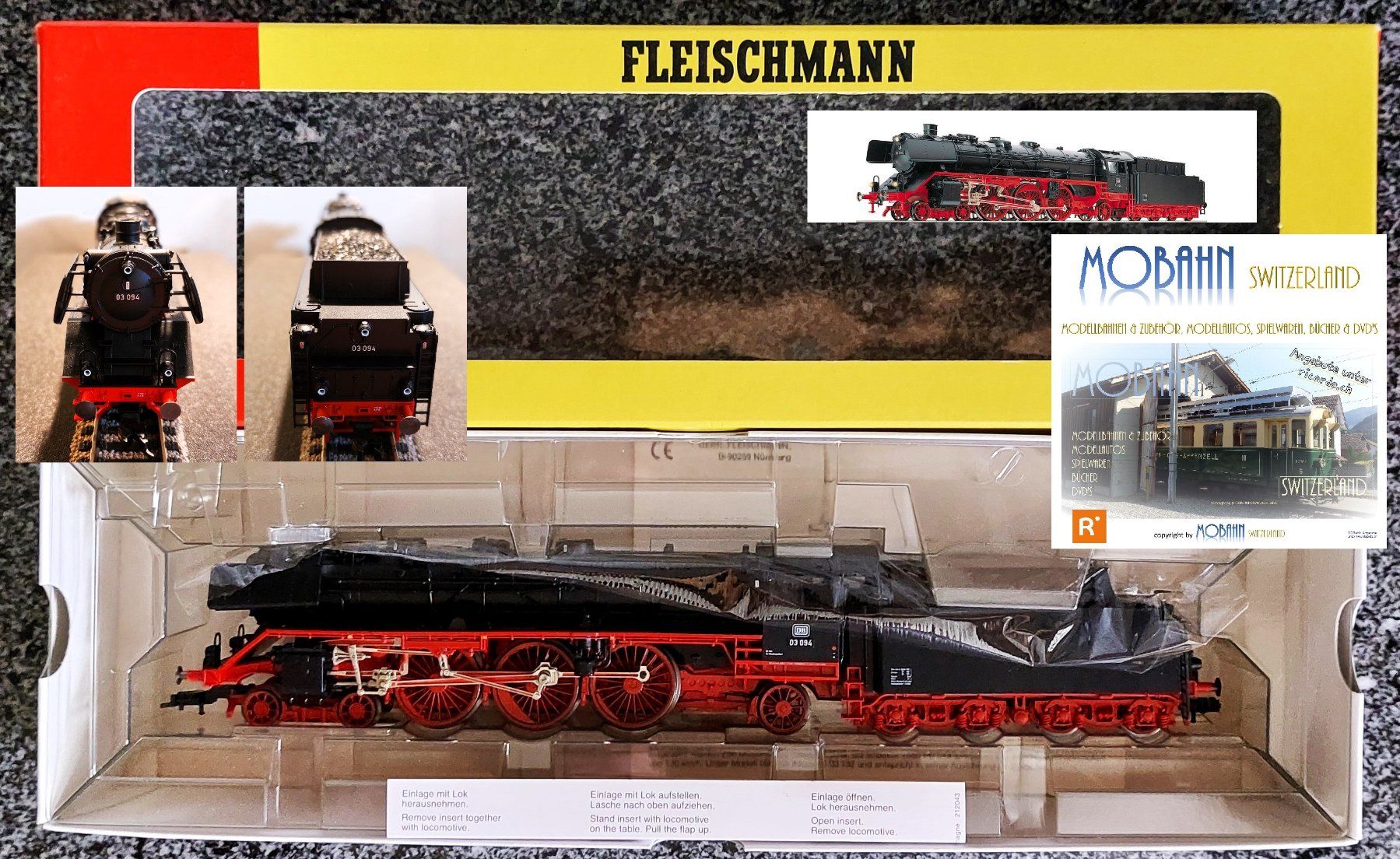 Fleischmann Modellini di ferrovie: Fleischmann 4103 K - Schlepptenderdampflok BR 03 094 der DB – Nuovo (secondo la descrizione) da Rotkreuz venduto da MOBAHN-1zu87