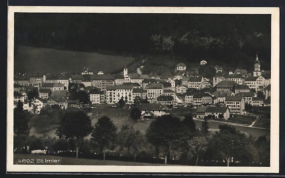 Cartoline postali: AK St. Imier, Vue generale, 1932 – Usato da Berlin venduto da bartko-reher