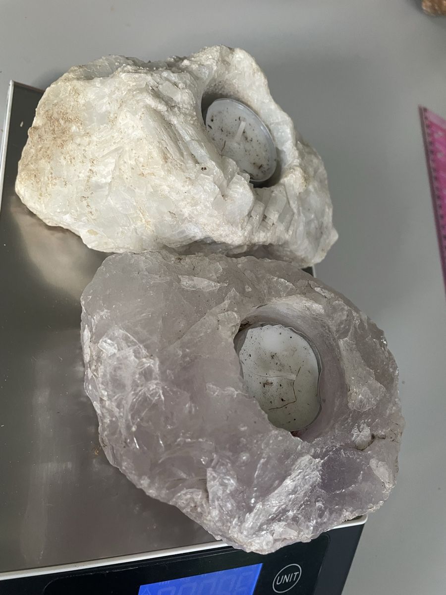 Pietre preziose: Amethyst und Quarz Teelichter – Usato da Mollis venduto da Romana1978 1