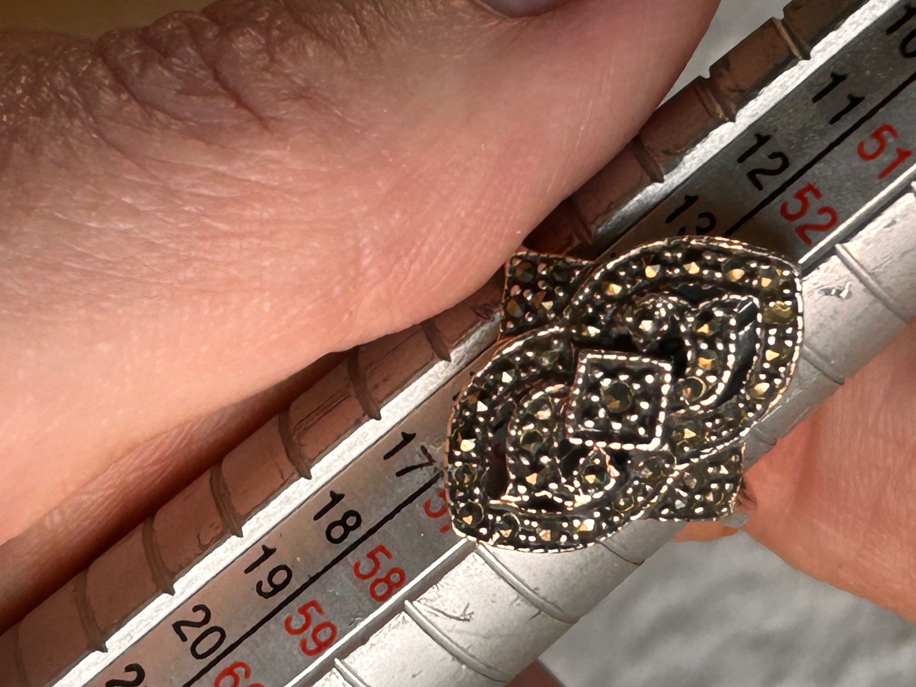 Anelli: Vintage Silberschmuck: Markasit Ring (Grösse 54.5) – Usato da Dittingen venduto da Bellevista 6
