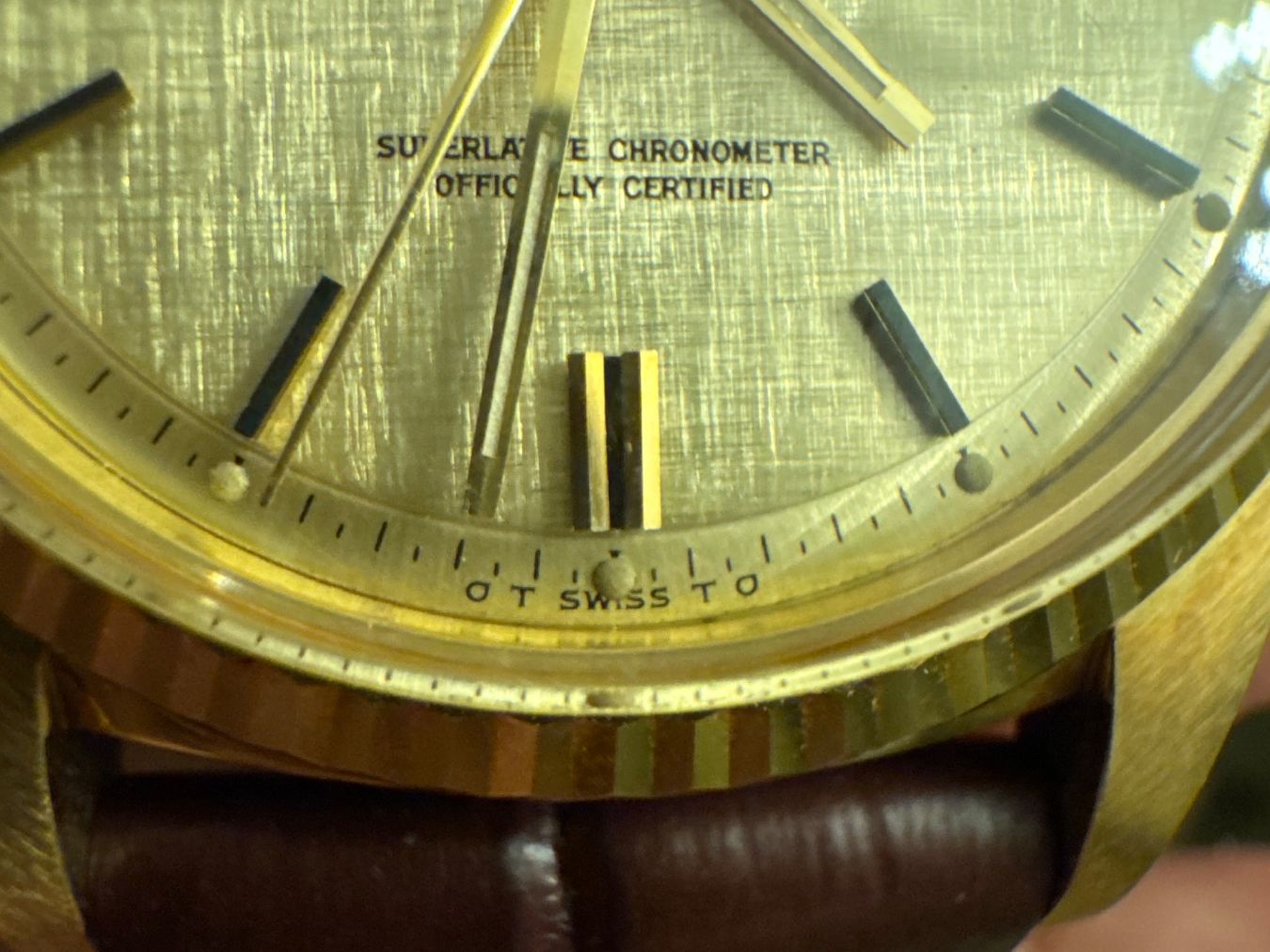 Rolex Orologi: Rolex Day-Date 1803, mit Linen-Dial – Usato da Chur venduto da lucretiawatches 5