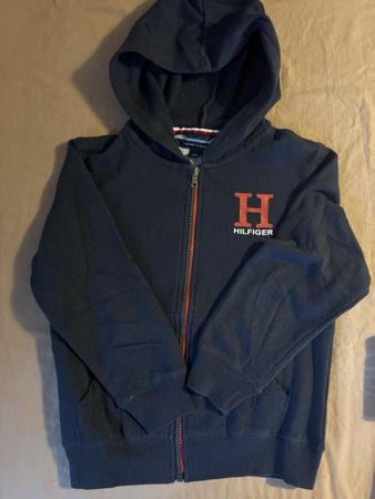 Felpa Tommy Hilfiger blu con zip taglia 6 anni usata