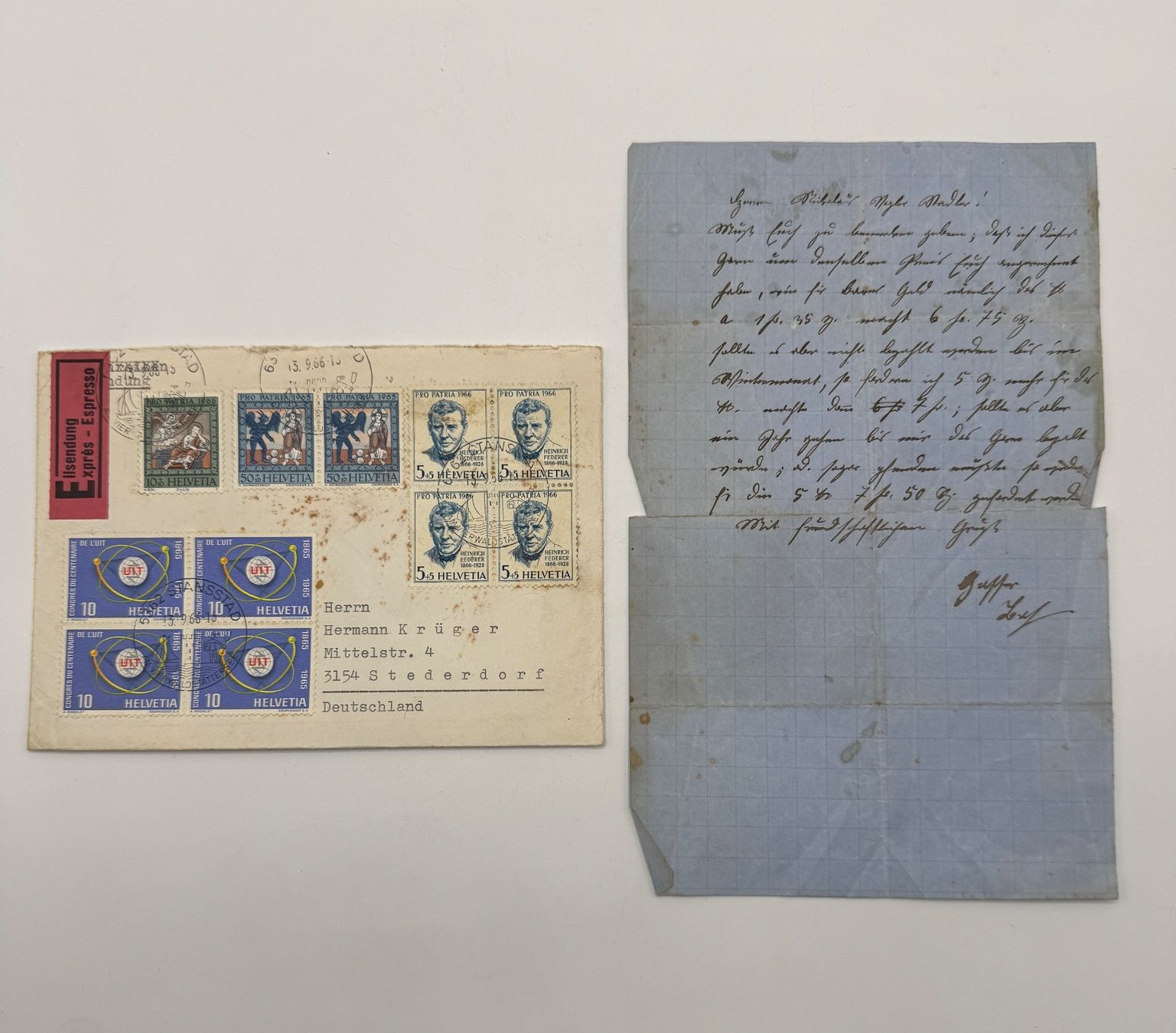 Tutti i francobolli: Briefmarken mit Brief, – Usato da Sachseln venduto da BONATI01