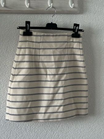 H&M Minirock gestreift beige blau neuwertig - Gr. 34