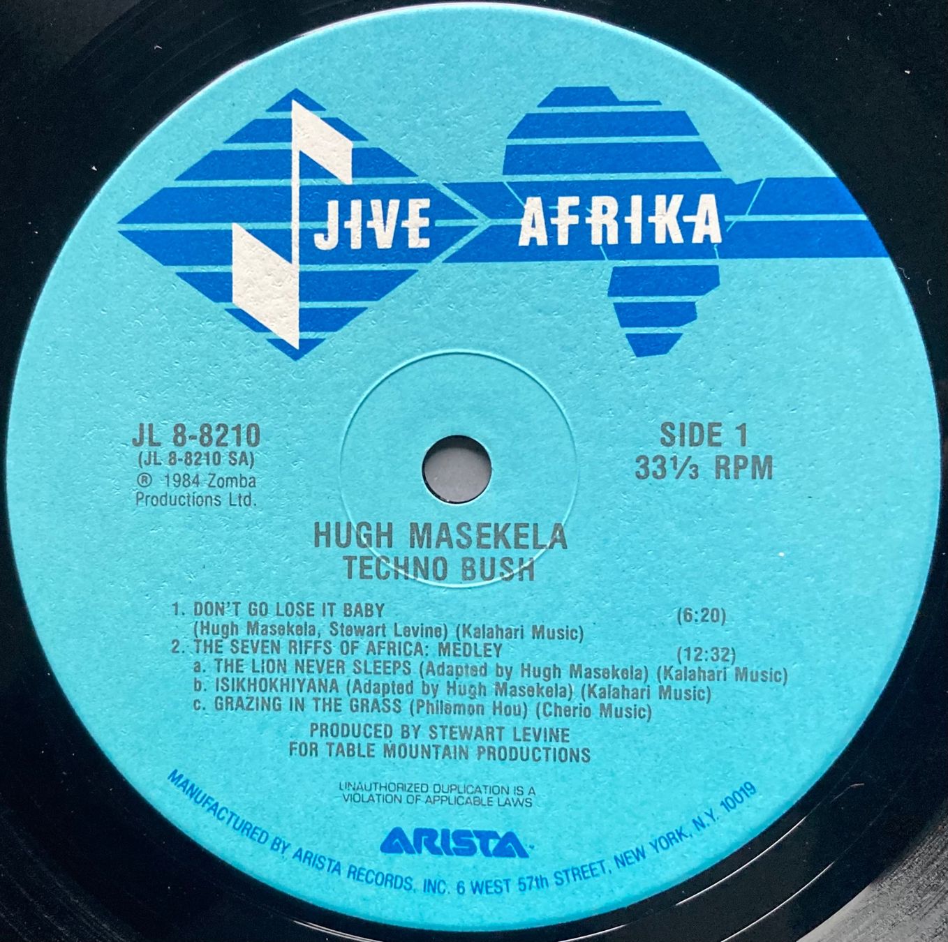 Schallplatten: HUGH MASEKELA - TECHNO-BUSH – Gebraucht aus Poliez-Pittet von Newtown-Records 3
