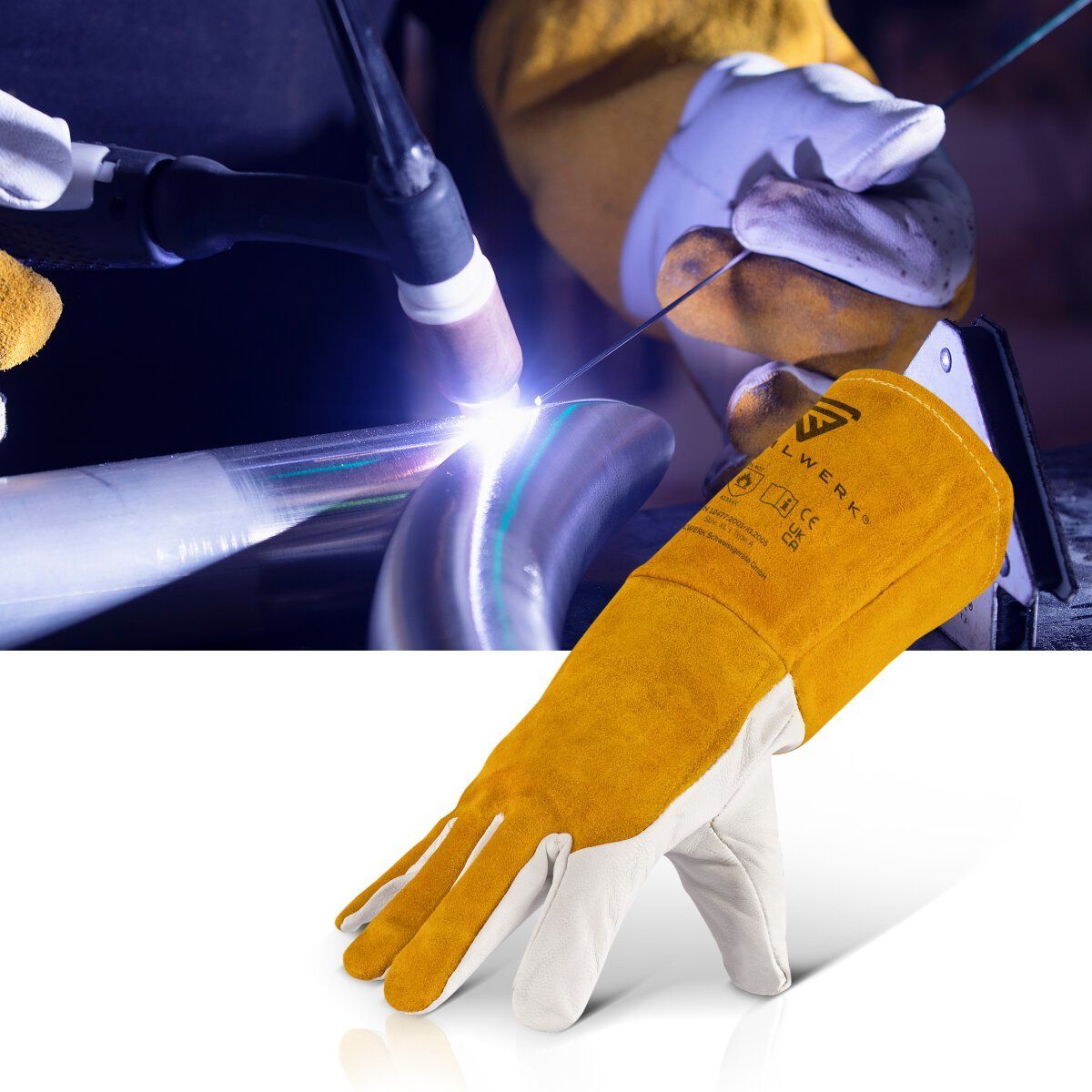 Guanti & manicotti: Schweißerschutzhandschuhe – Nuovo e nell'imballaggio originale da Amriswil venduto da Jajaexpress 2