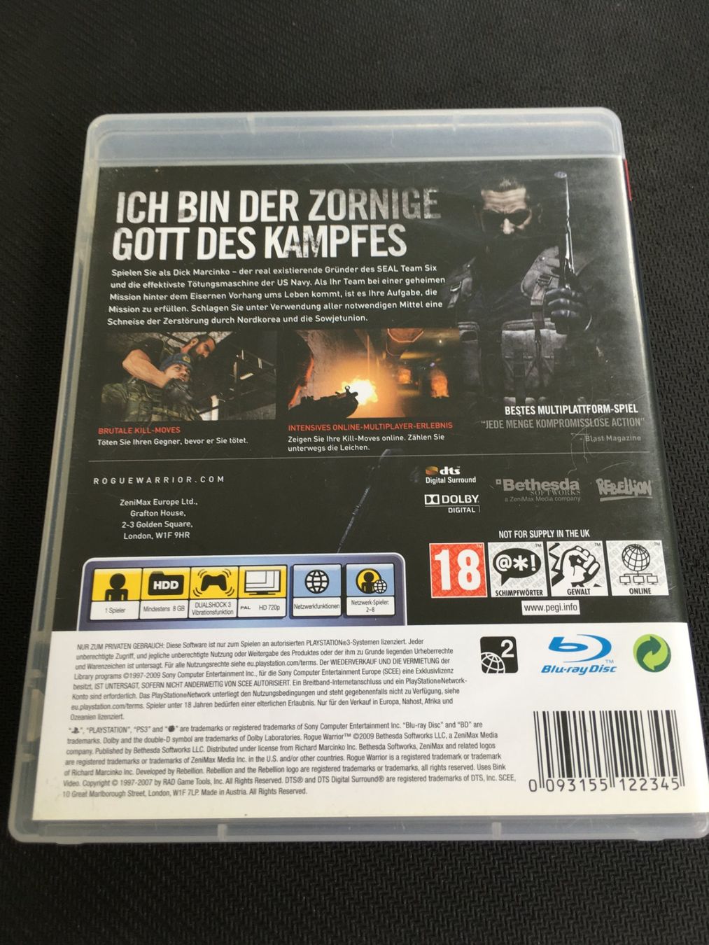Sony Giochi: Rogue Warrior -  PS3 / Playstation 3 – Usato da St.Gallen venduto da sjosjo 1