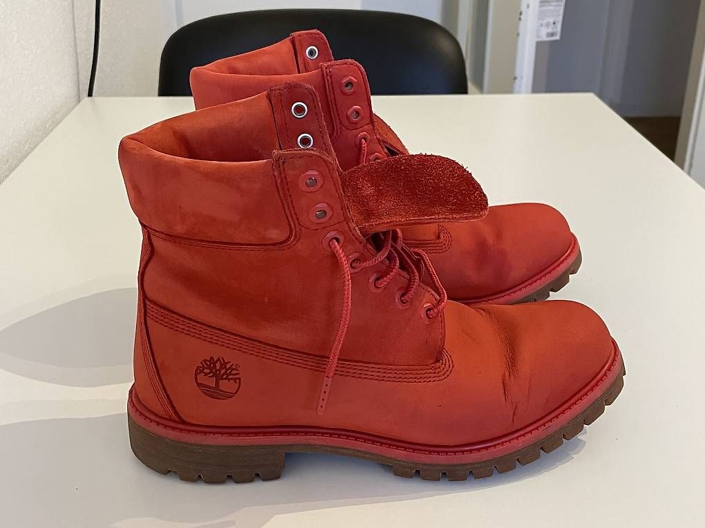 Scarpe da uomo: Timberland 6-Inch Premium - Chaussures Rouges – Usato da Gland venduto da Khazmur1 1