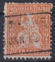 Sitzende Helvetia "20", Nr.48, Kastenstempel, SBK 220.-++++