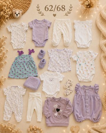 Baby Kleider Set Lila Grösse 62/68 Top Zustand