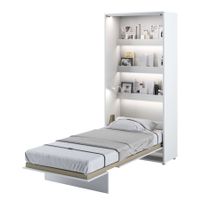 Schrankbett ABLO Vertikal Weiss/Hochglanz + LED - 90x200cm