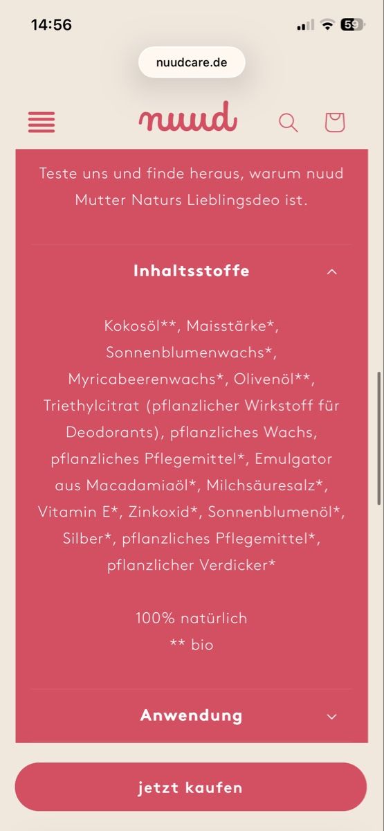 Sonstige Körperpflege: Nuud - veganer Deo – Neu und originalverpackt aus Bern von Nstoff 2