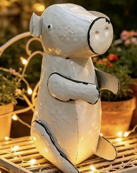 Tutte le decorazioni: Deko Gartenfigur Schwein weiss Metall 43cm – Nuovo (secondo la descrizione) da spreitenbach venduto da lumbalplatte 3