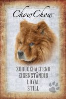 Blechschild-STECKBRIEF CHOW CHOW