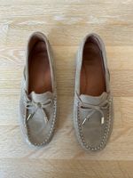 Gut erhaltene Damen Mokassins Gr 38 Beige Wildleder.