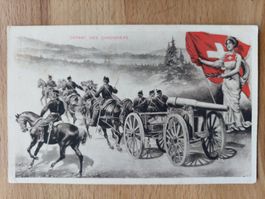 AK Militär Schweiz Helvetia Schweizer Flagge