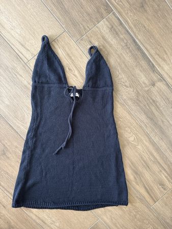 Damen Sommerkleid schwarz gestrickt