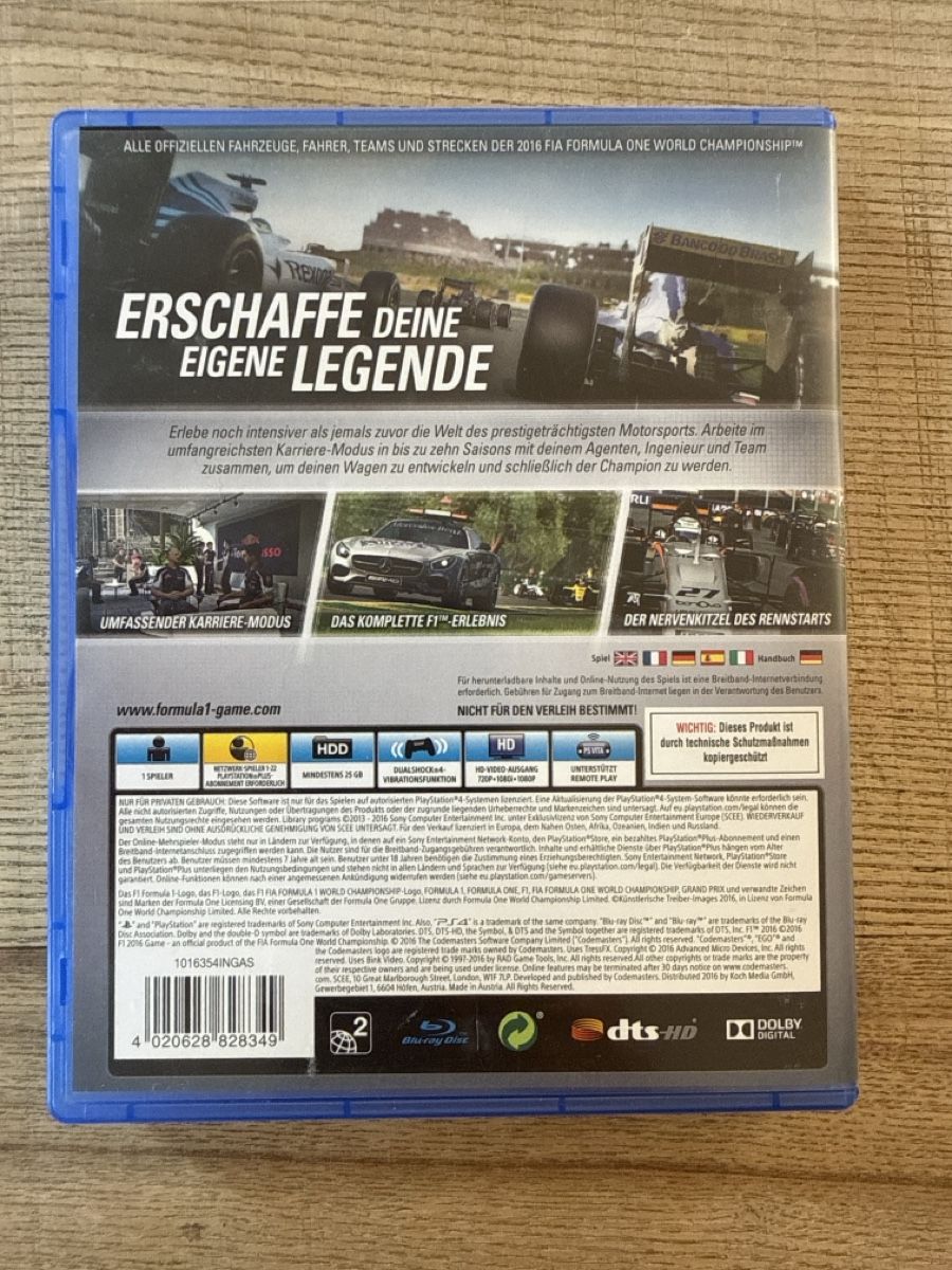 Jeux: F1 2016 Formula 1 Spiel PS4  – D'occasion à Altishofen par Gandalf_der_Graue 2