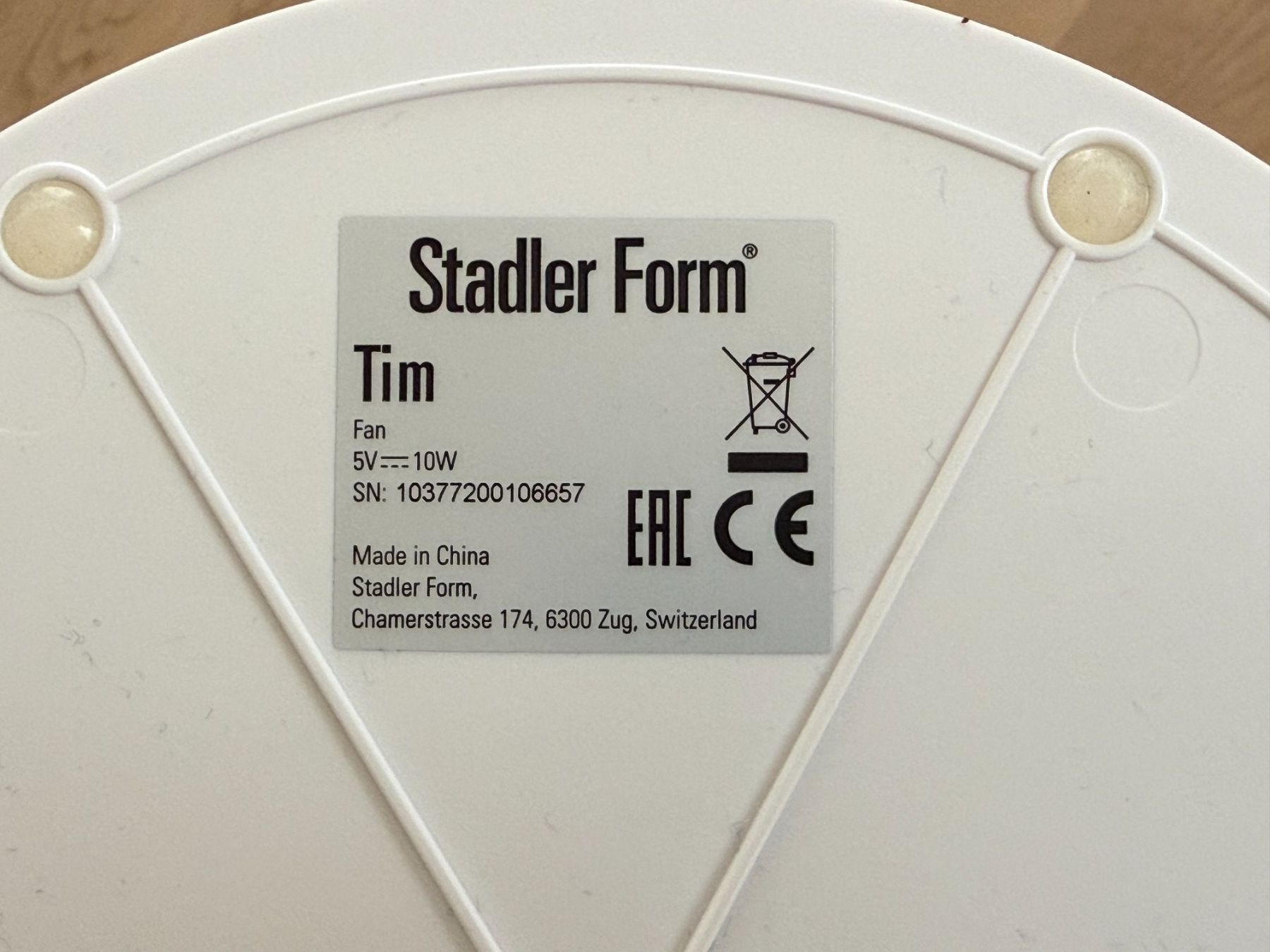 Stadler Form Ventilatoren: STADLER FORM Tim Tischventilator (Weiss) – Gebraucht aus St. Moritz von fue_5d7w 3