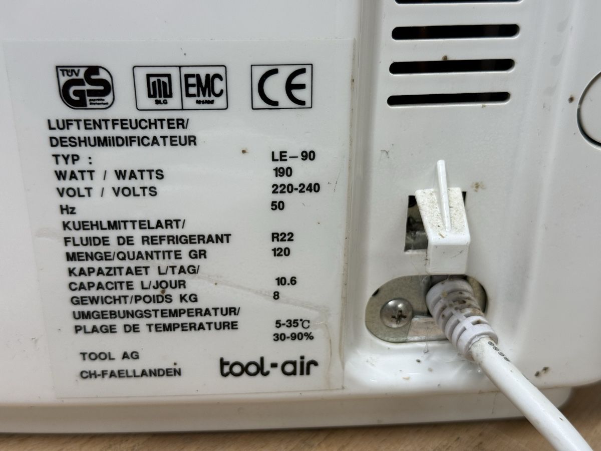 Deumidificatori: Luftentfeuchter Tool-Air LE-90 – Usato da Roggwil BE venduto da fengshui 4