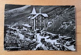Klausen Passhöhe, gelaufen 1954 mit Hotel Stempel