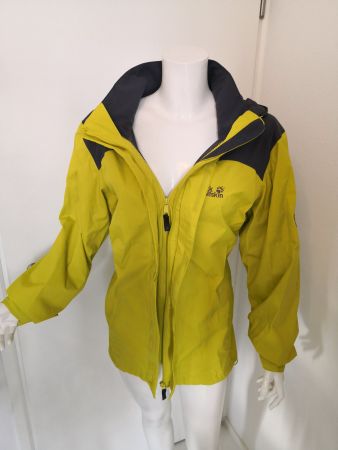 🤩JACK WOLFSKIN HERREN WIND-JACKE GELB-GRAU MIT KAPUZE NEU