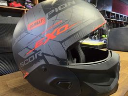 Casque Scorpion Exo Combat II Xenon noir mat/rouge
