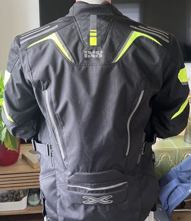 IXS Motorcycle Jacket Black Neon Yellow Size Large