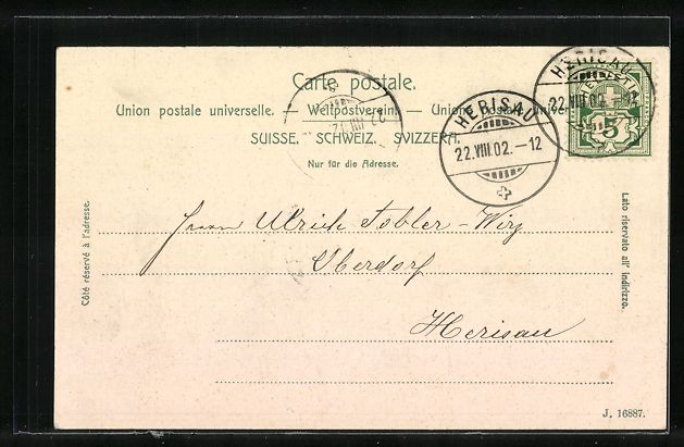 Cartoline postali: AK Herisau, Kath. Kirche mit Mühlebühl – Usato da Berlin venduto da bartko-reher 1