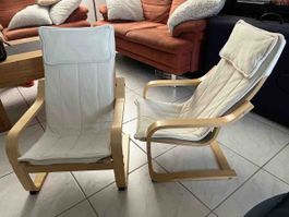 2 Kinder Relaxsessel aus Holz und Stoff