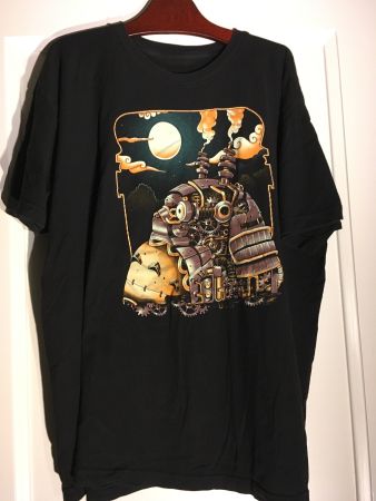 Steampunk Machine T Shirt schwarz, vorne bedruckt ev XXL
