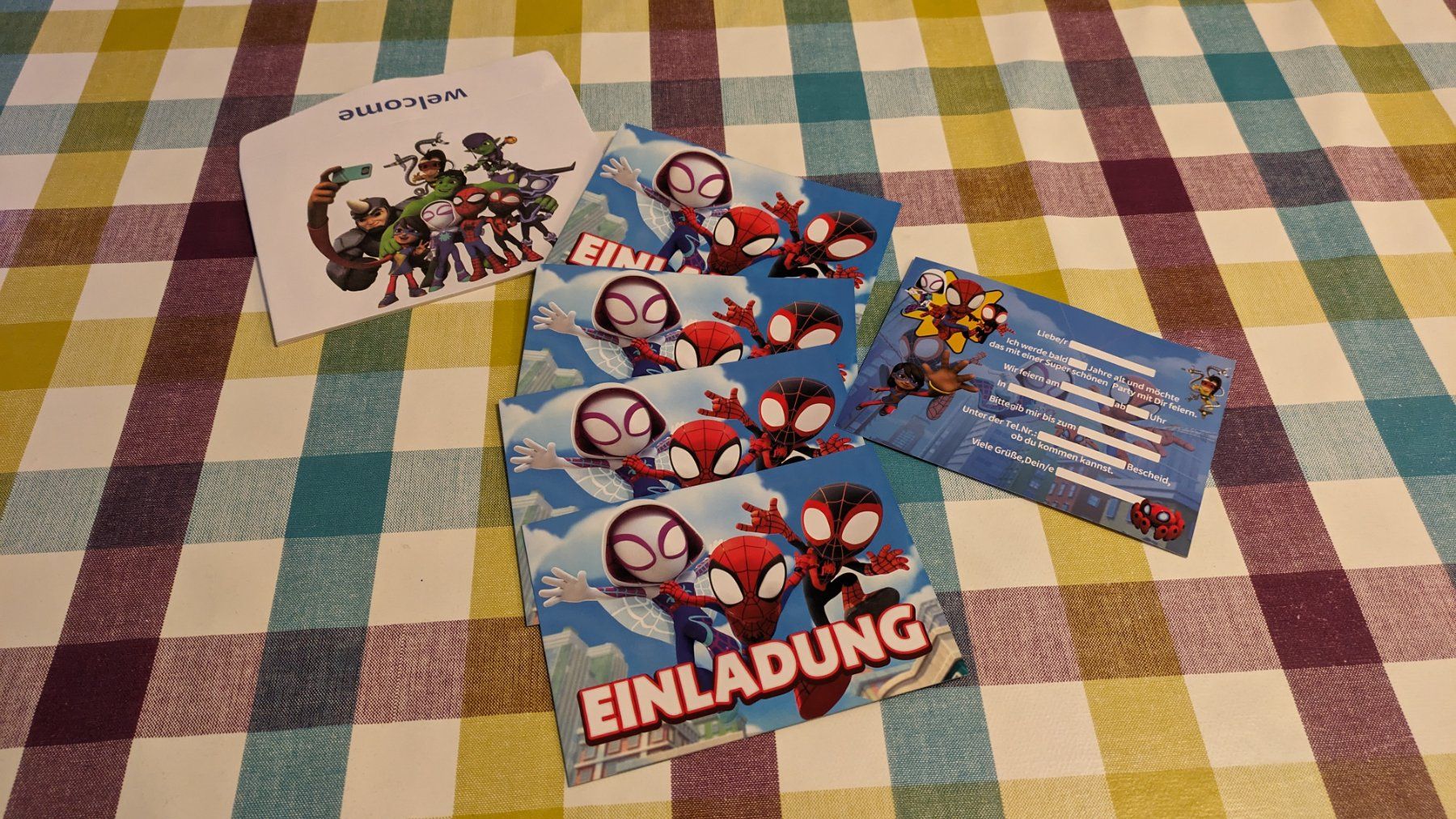 Cartoline: 5 Stk. Spidey Einladungskarten - Spiderman – Nuovo e nell'imballaggio originale da Staufen venduto da Fleby84