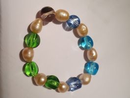 Armband Süsswasser Perlen und Glasperlen