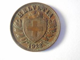 2 Rp.  1928 gute Erhaltung / ungereinigt