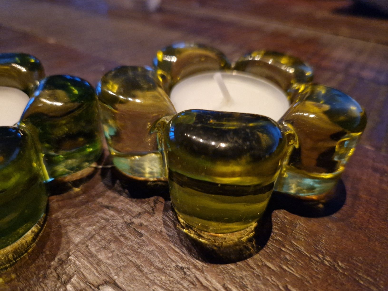 Portacandele: 2er Set Teelichthalter, Glas, Blume – Usato da Rain venduto da -LUMA- 2