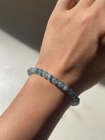 Selten！Schwarzes Aquamarin-Armband  Edelsteinarmband