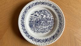 Vintage Zierteller Wandteller mit blauem Dekor, Top!